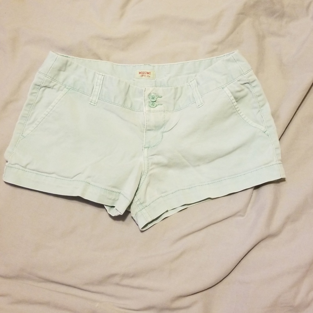 Aqua low rise shorts